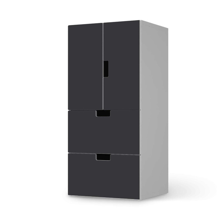 Möbelfolie IKEA Stuva / Malad - 2 Schubladen und 2 kleine Türen - Grau Dark - CR117082