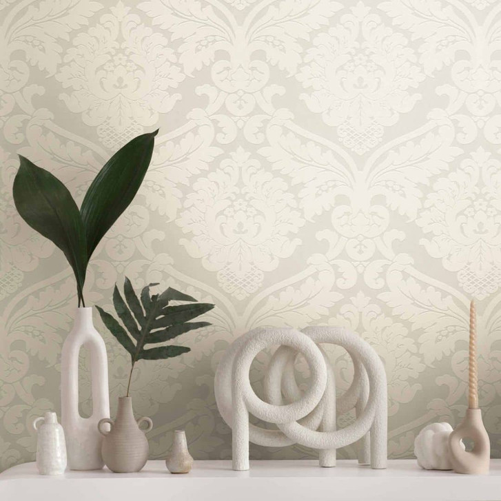 Mustertapeten Livingwalls Vliestapete Flock 4 Reinweiss, Signalweiss - WA154261