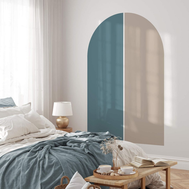 Wandtattoo Halbbögen (2er Set) - breit - petrol-taupe - WA412413