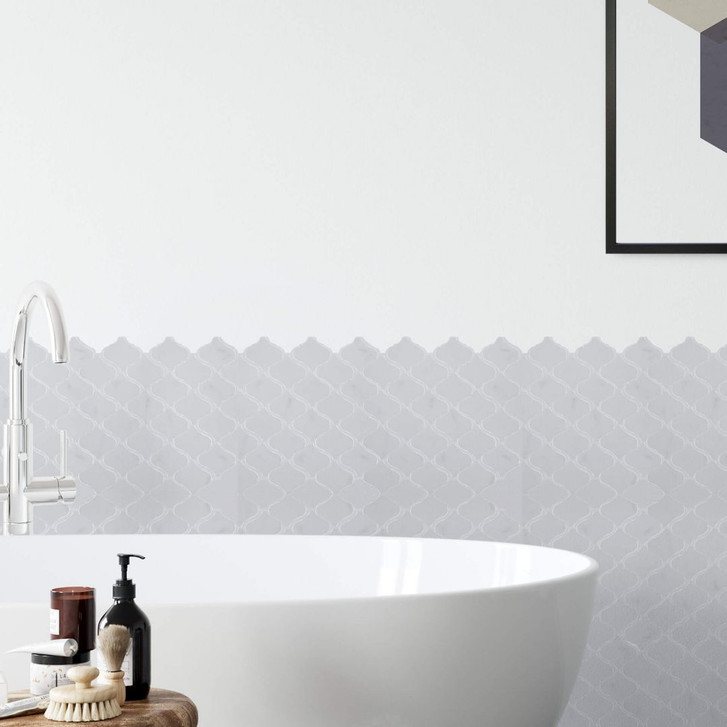 3D Fliesenaufkleber Arabesque Hellgrau - 4er Set je 30.5 x 30.5cm - WA294116