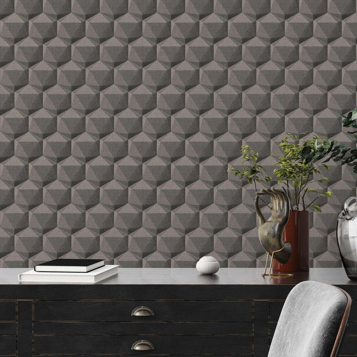 3D Wohnzimmer Tapete Grau Anthrazit - Moderne Design Vliestapete - WA506393