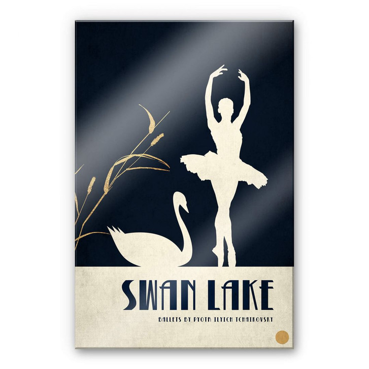 Acrylglasbild Kubistika - Schwanensee - Swan lake - WA269627