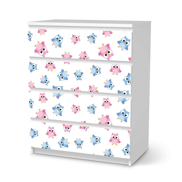 Folie IKEA Malm Kommode 4 Schubladen - Eulenparty - CR105589