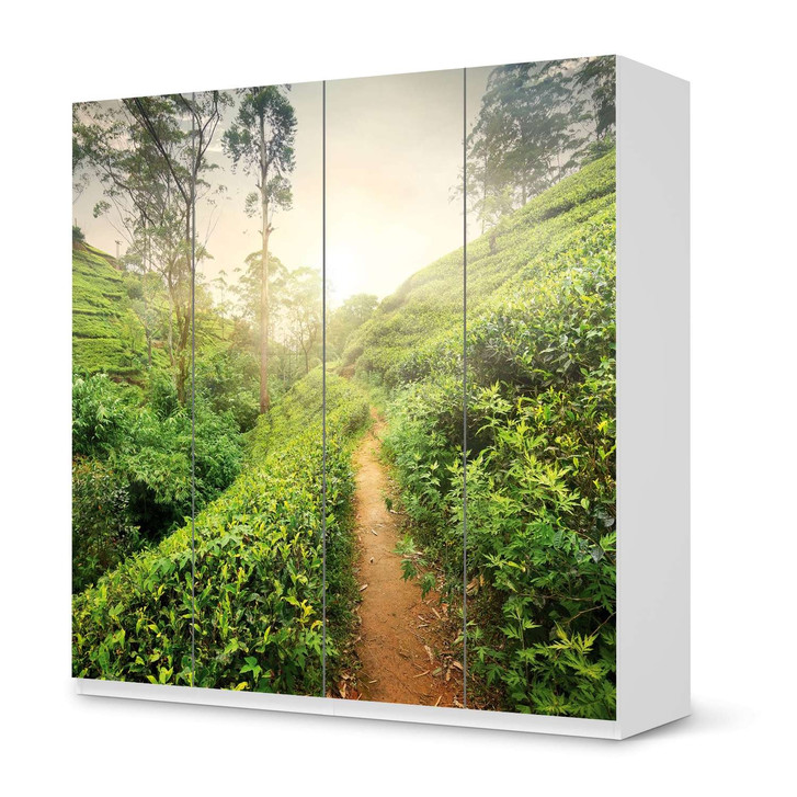 Klebefolie IKEA Pax Schrank 201cm Höhe - 4 Türen - Green Tea Fields - CR110944