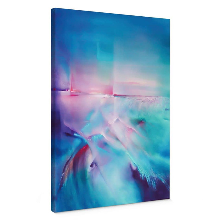 Leinwandbild Polarlicht in Türkis und Lila | Abstrakte Kunst - Schmucker - WA497140