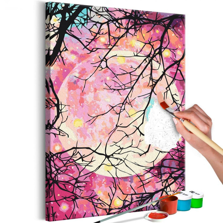 Malen nach Zahlen Leinwandbild - Sternenreiche Nacht - 40 x 50 cm - mit Keilrahmen - bespannt - WA437950