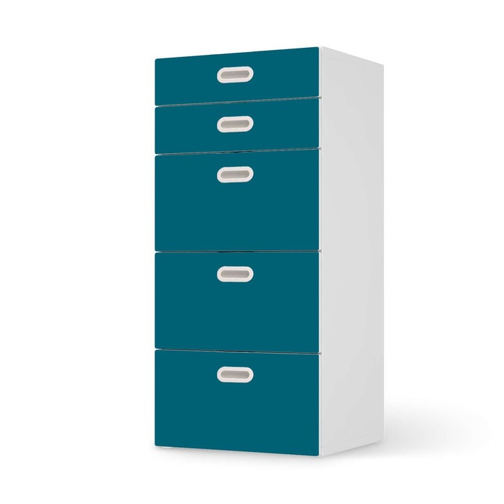 Möbel Klebefolie IKEA Stuva / Fritids Kommode - 5 Schubladen - Türkisgrün Dark - CR114036