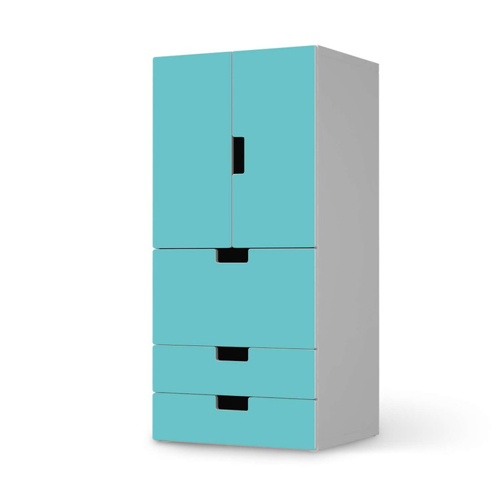 Möbelfolie IKEA Stuva / Malad - 3 Schubladen und 2 kleine Türen - Türkisgrün Light - CR117266