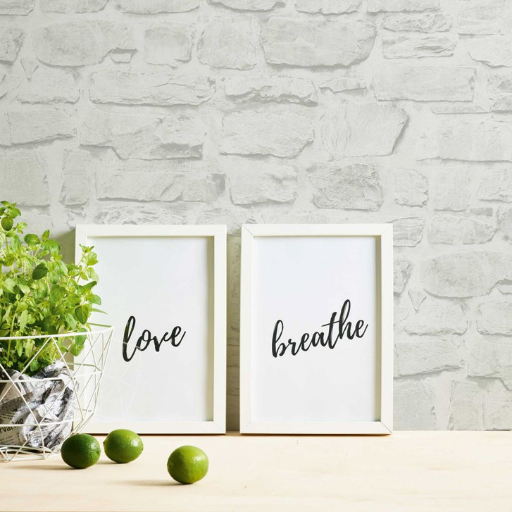 Selbstklebende Tapete & Möbelfolie - Steinoptik - Modern - hellgrau - Rolle 840x53 cm - WA418320