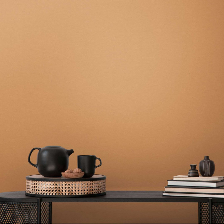 Strukturtapete in Leinenoptik Senfgelb – Moderne Vliestapete warm & einladend - WA456548