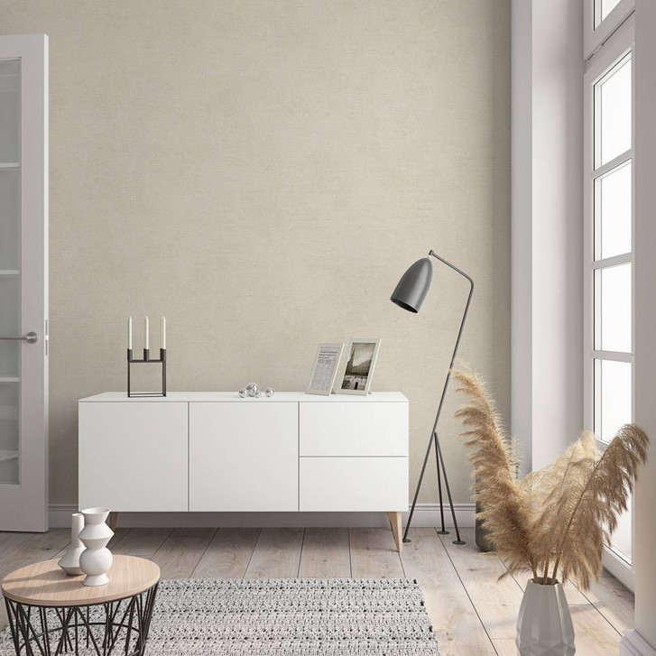 Vliestapete in moderner, feiner Struktur beige Uni - WA450181
