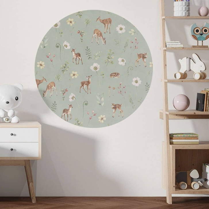 Wandtattoo Rehkitz-Traum im Grünen - Kikki Belle - Rund - WA433798