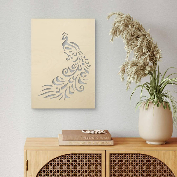 Holzdeko Pappel - Pfau - WA333403