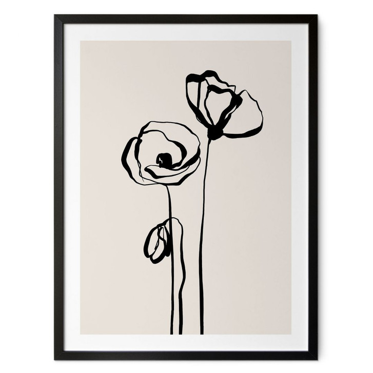 Poster Line Art Zwei Mohnblumen - Cats & Dotz - WA498207
