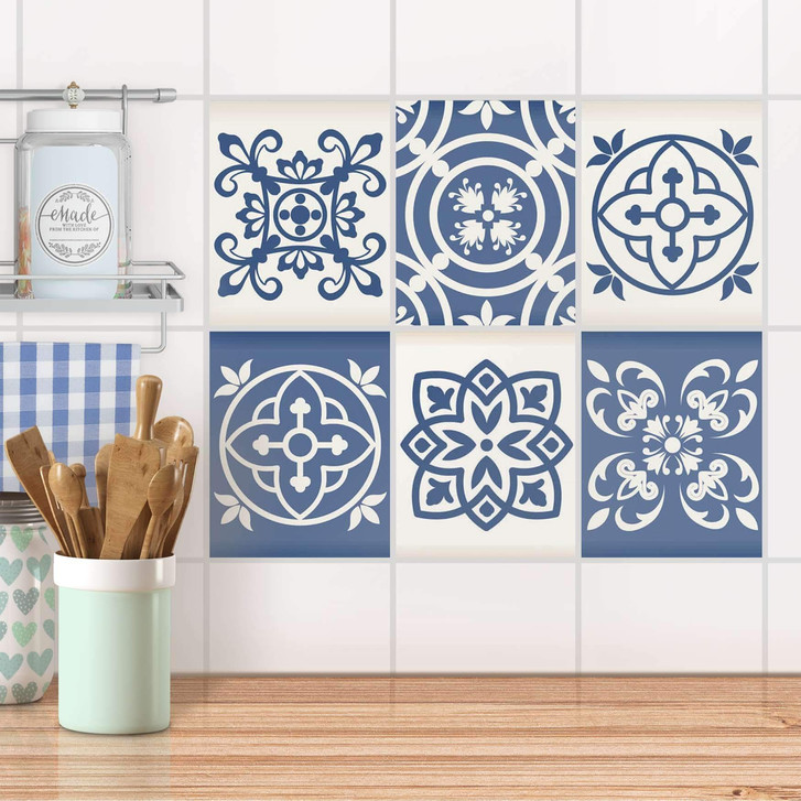 Fliesenaufkleber Set rechteckig - Nordic Blue Fliesen - CR103451