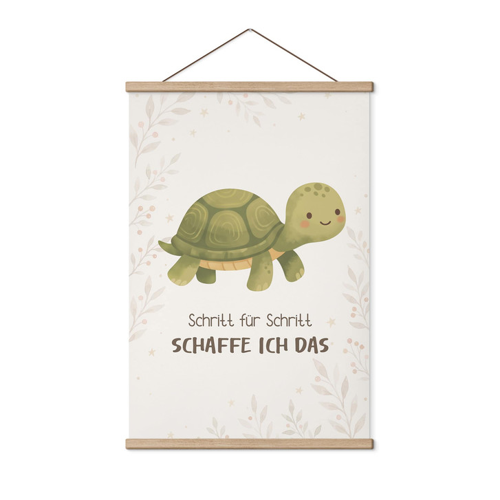 Stoffbild mit Schildkröte - Glaubenssatz für Kinder 