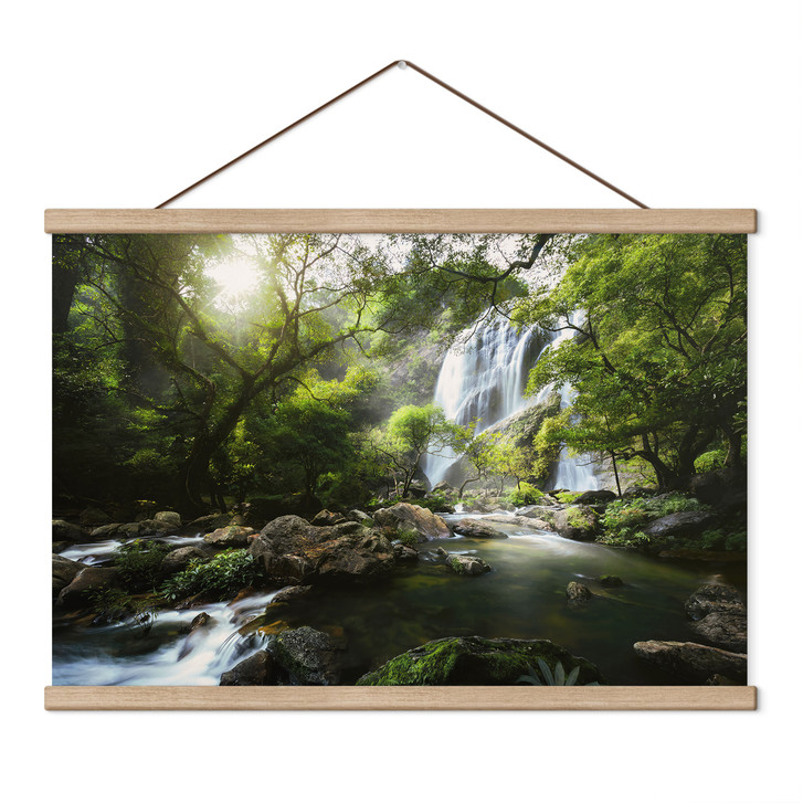 Stoffbild Wasserfall im Wald - Foto - WA518501