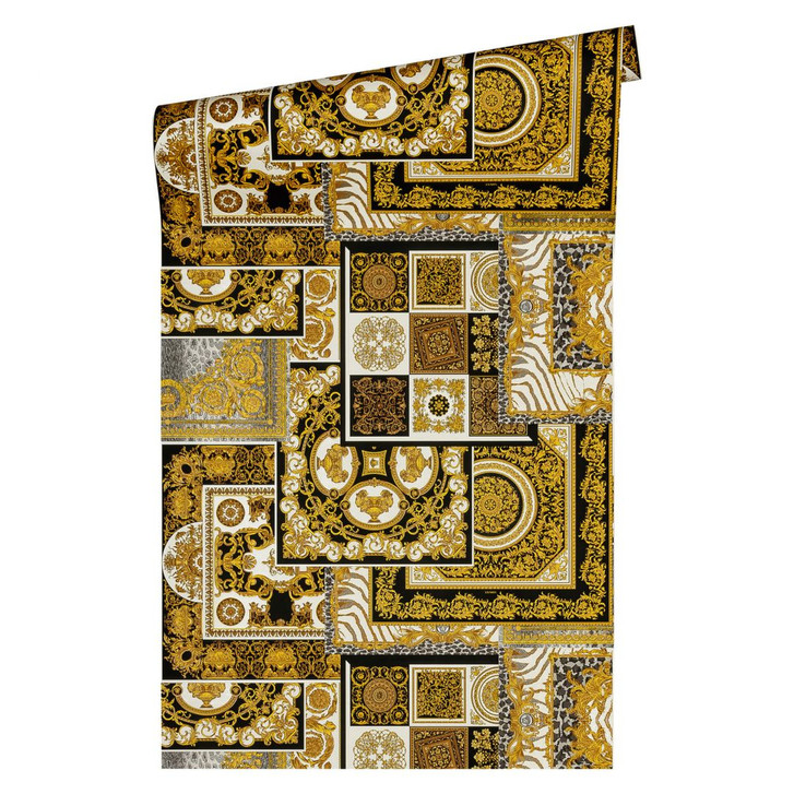 Versace wallpaper Vliestapete Decoupage Tapete metallic, weiss, schwarz - WA267182