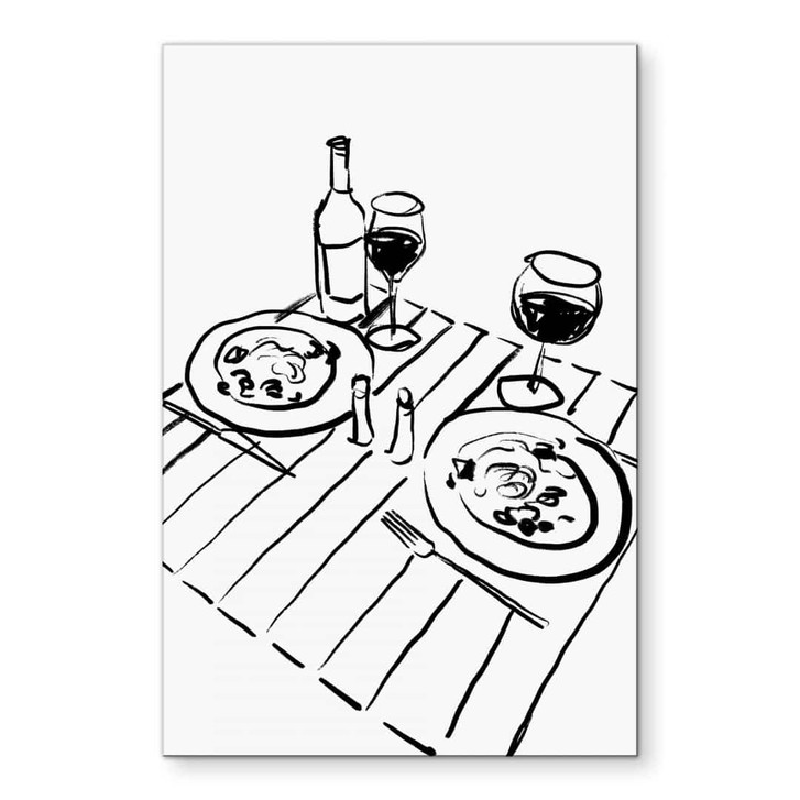 Wandbild Stillleben-Dinner mit Wein - Treechild - Alu-Dibond - WA464821