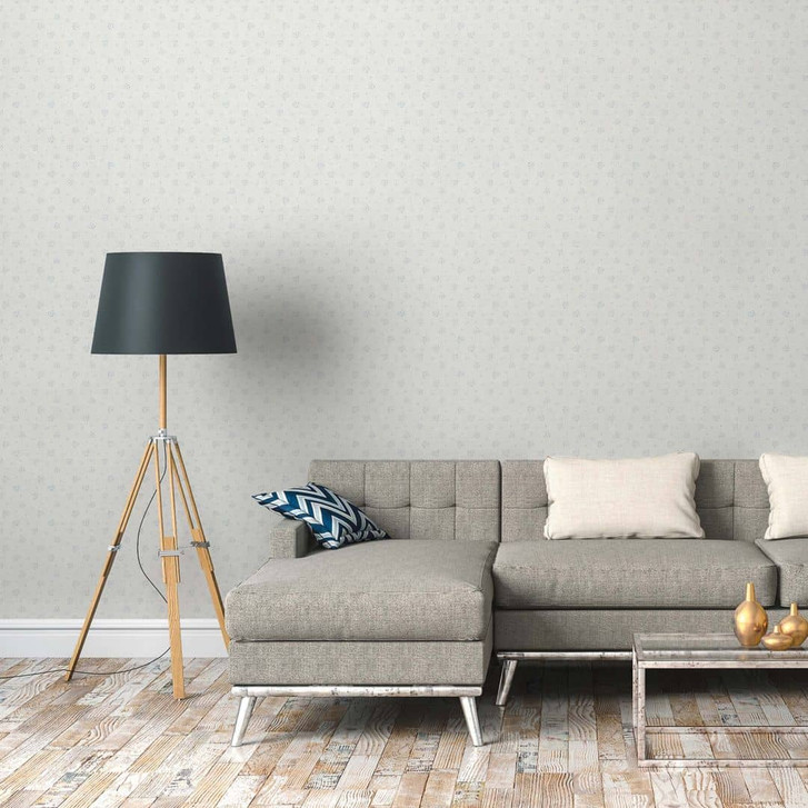 Blümchentapete grau blau - Vliestapete Landhaus A.S. Création - matt und leicht strukturiert - WA396281