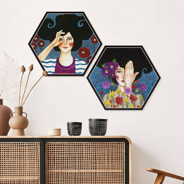 Hexagon - Alu-Dibond - Hülya - Augenblicke (2-teilig) - WA262717