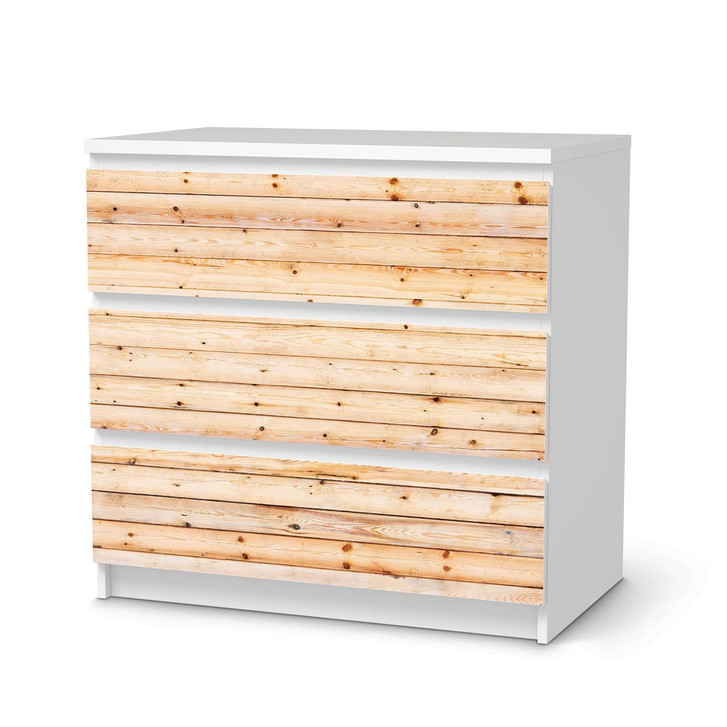 Klebefolie IKEA Malm Kommode 3 Schubladen - Bright Planks - CR109752