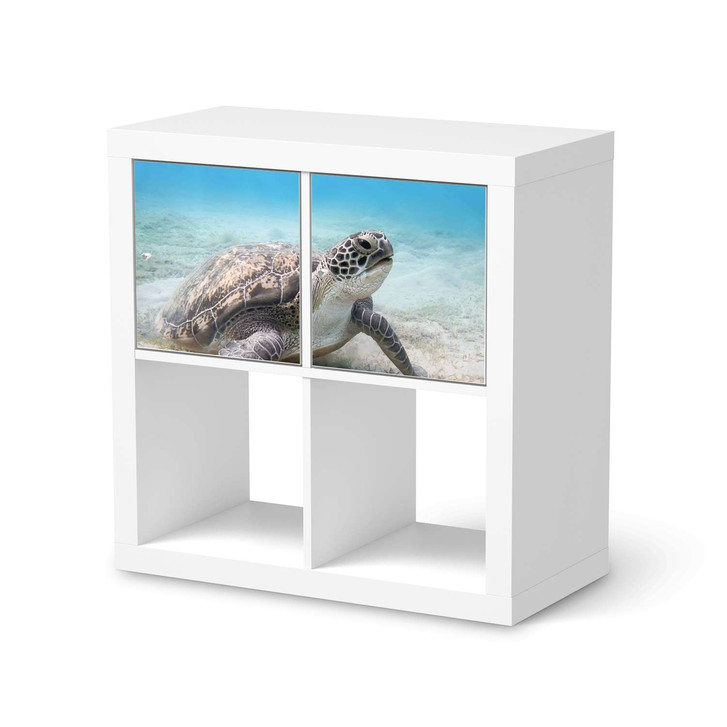 Möbelfolie IKEA Kallax Regal 2 Türen (quer) - Green Sea Turtle - CR115474