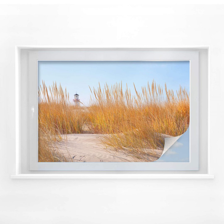 Sichtschutzfolie Leuchtturm im Strandfeld - WA175655