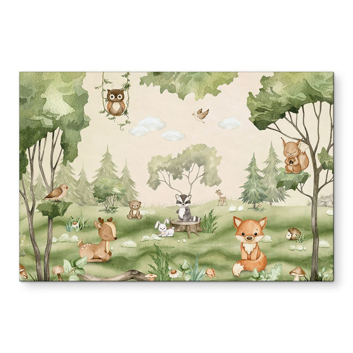 Wandbild Süsse Tiere im Herzen des Waldes - Oliver Robins - Alu-Dibond - WA431655