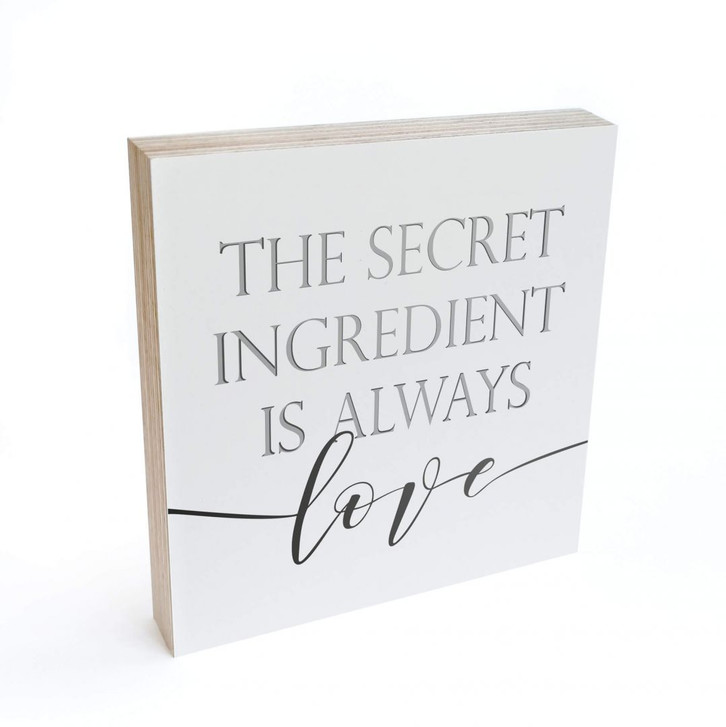 Holzbild zum Hinstellen - The secret ingredient is always love - 15x15cm - WA295693