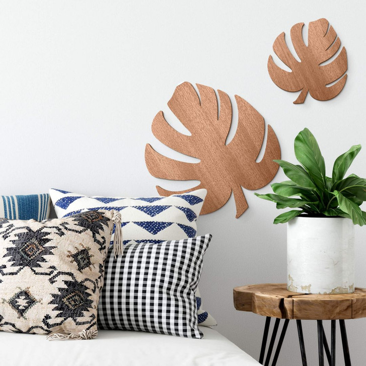 Holzkunst Mahagoni - Blatt Monstera 03 - WA233721