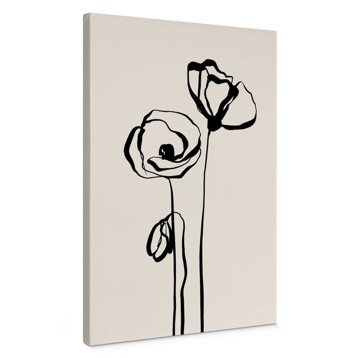 Leinwandbild Line Art Zwei Mohnblumen - Cats & Dotz - WA496406