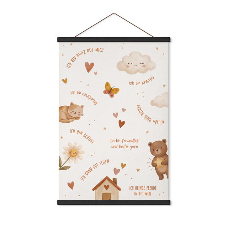 Stoffbild - Affirmationen Happy für das Kinderzimmer - WA517722