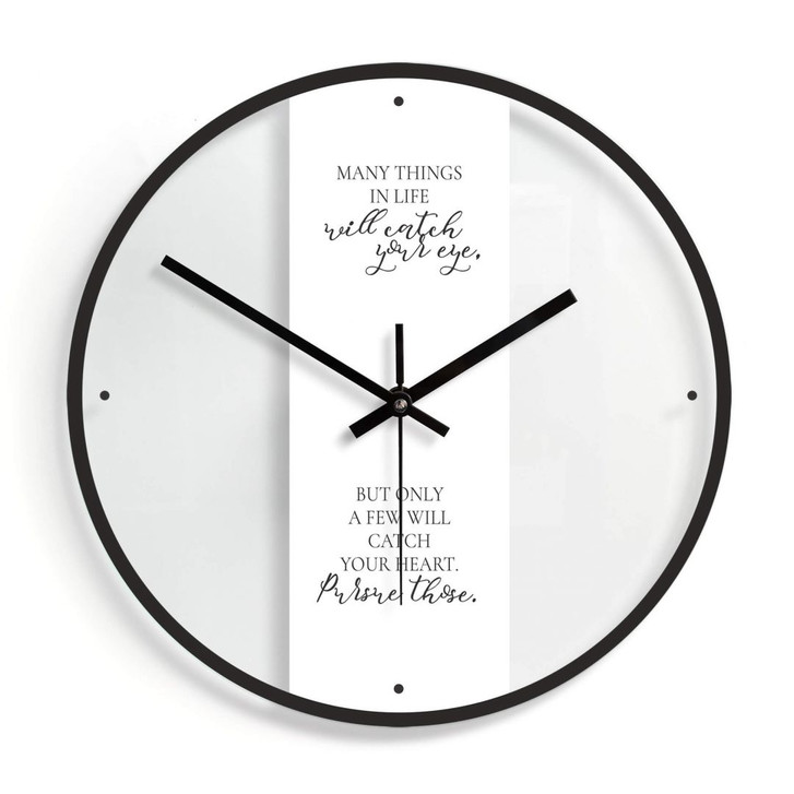 Wanduhr aus Glas - Many things in life 02 - Ø30cm - WA298335