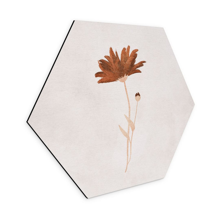 Hexagon Wandbild Wildblume abstrakt - Goed Blauw - Alu-Dibond - WA484813