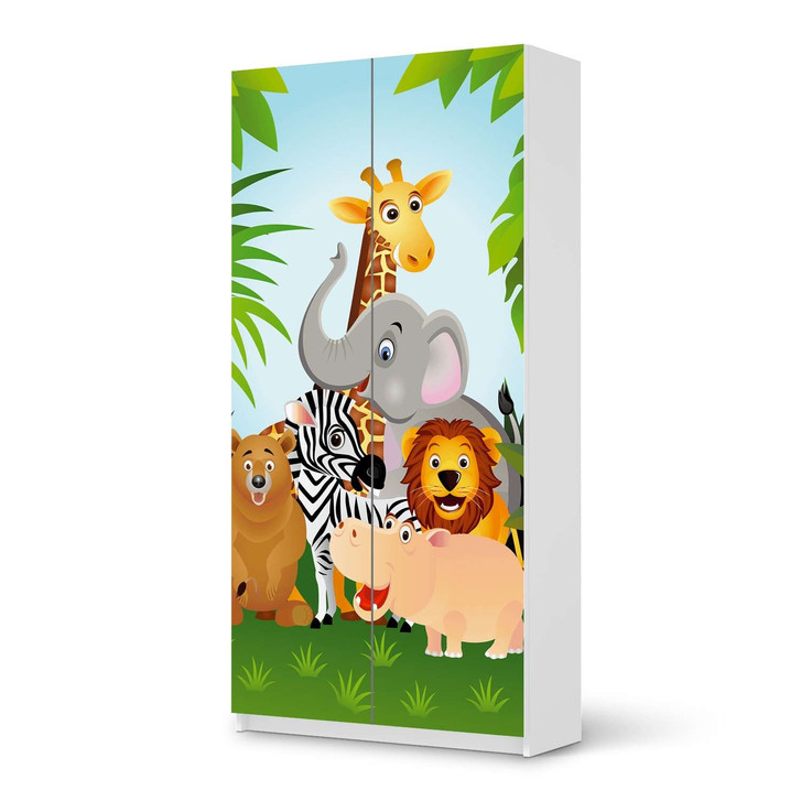 Klebefolie IKEA Pax Schrank 201cm Höhe - 2 Türen - Wild Animals - CR110004