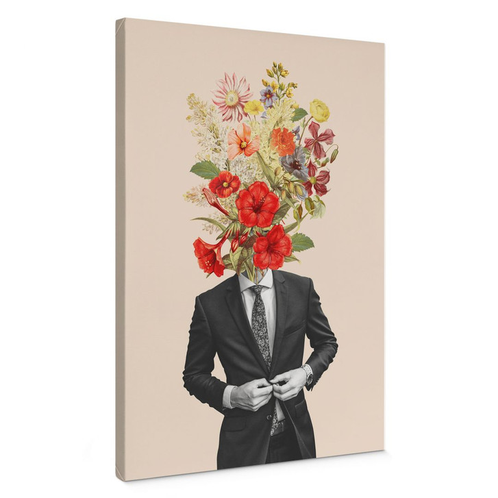 Leinwandbild Mann im Anzug mit Wildblumen - Frida Floral Studio - WA427096