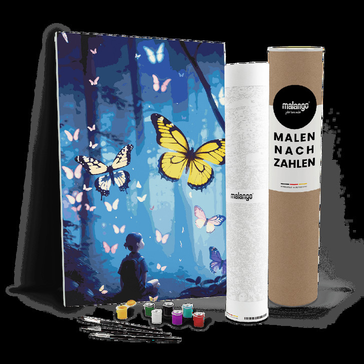 Malen nach Zahlen Leinwandbild - Schmetterlingswald - WA447698
