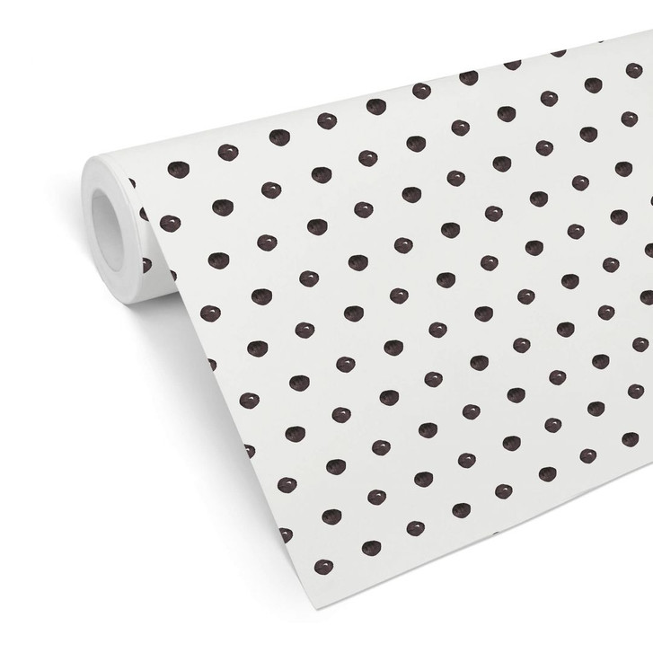 Mustertapete - Aquarell Punkte 02 - schwarz-weiss - WA236372