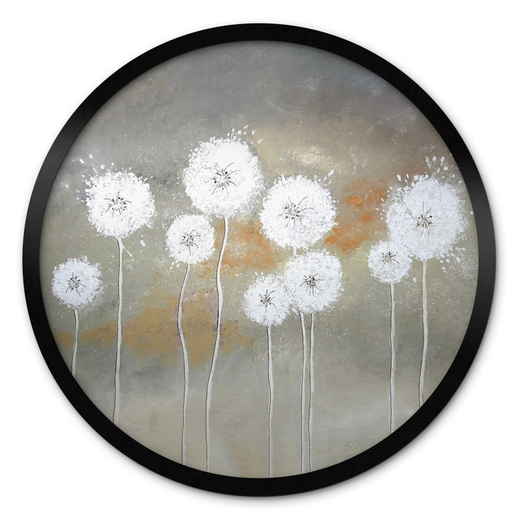 Poster Weisse Pusteblumen - Blumenposter Rund - Melz - WA405960