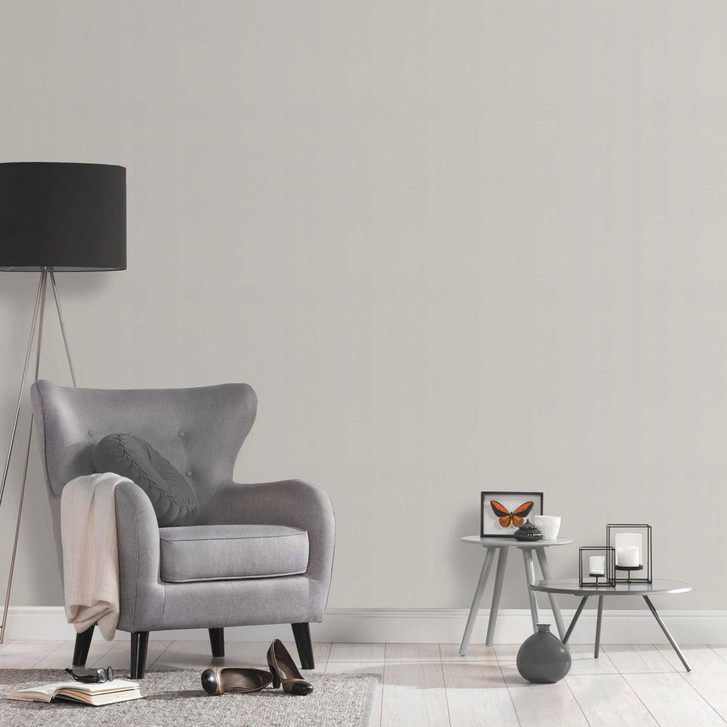 Unitapete Weiss Creme - Vliestapete Beige - Einfarbige Tapete Wohnzimmer - WA506348