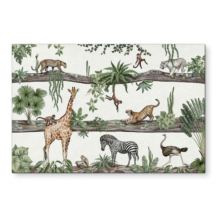 Wandbild Afrikanische Tiere im Dschungel - Kikki Belle - Alu-Dibond - WA492068