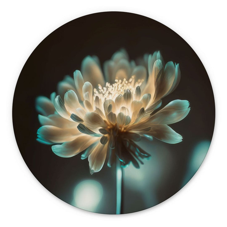 Wandbild Leuchtendes Blütenherz - Treechild - Alu-Dibond Rund - WA492171