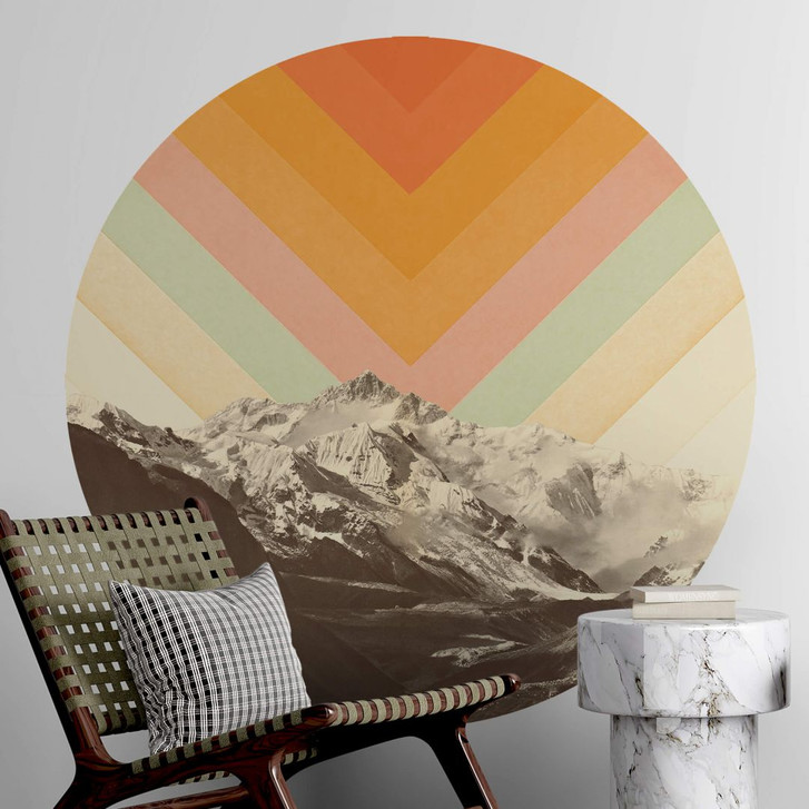 Wandtattoo Retro Berglandschaft Rund - Bodart - WA412590