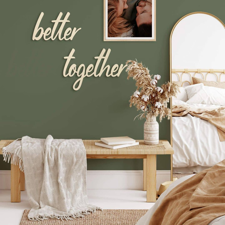 3D Deko Schriftzug romantisch - better together - Pappelholz - WA401884