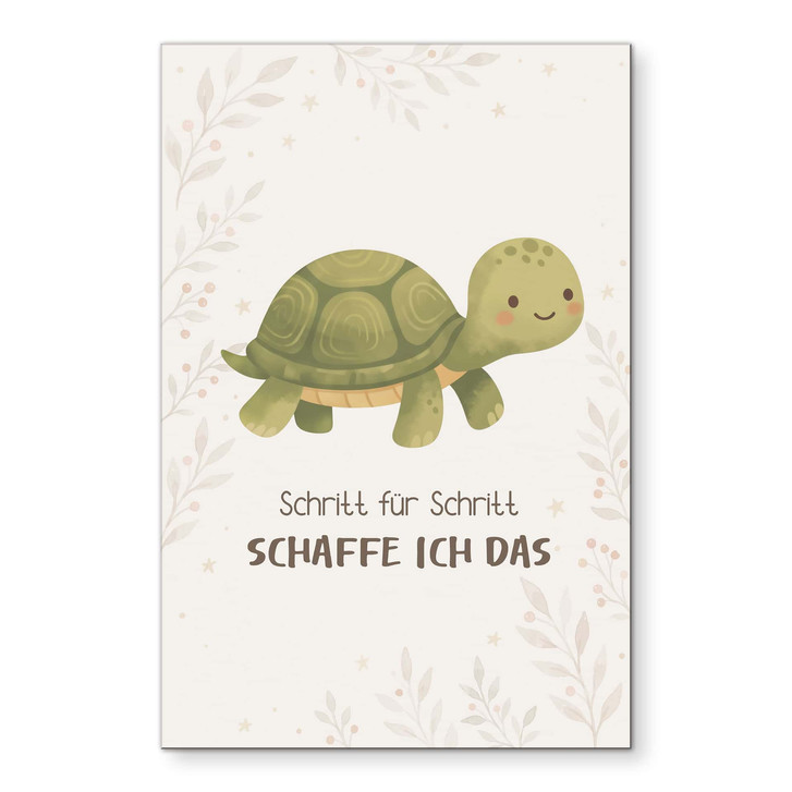 Alu-Dibond Wandbild mit Schildkröte - Kraftsatz 