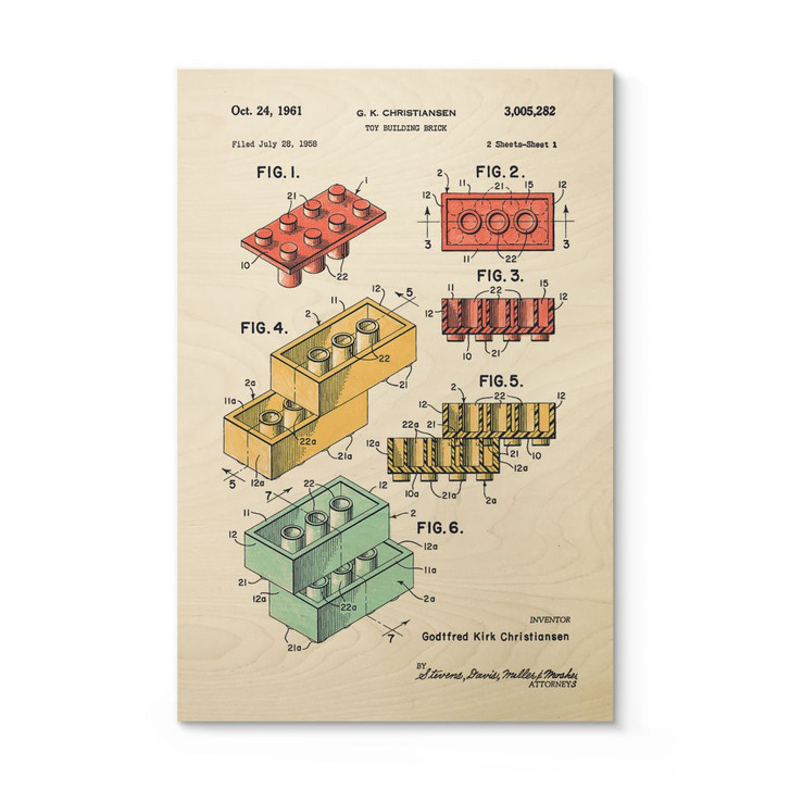 Holzbild Konstruktion von Spielsteinen - Bodart - WA401401