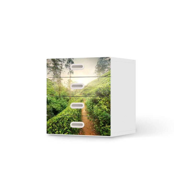 Klebefolie IKEA Stuva / Fritids Kommode - 4 Schubladen - Green Tea Fields - CR112000