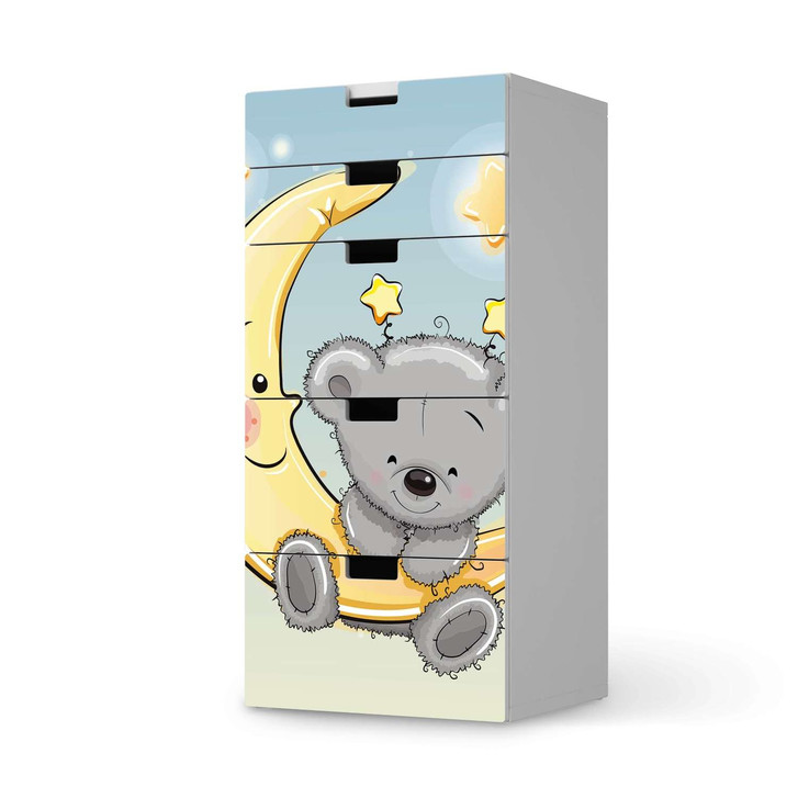 Möbel Klebefolie IKEA Stuva / Malad Kommode - 5 Schubladen - Teddy und Mond - CR114155
