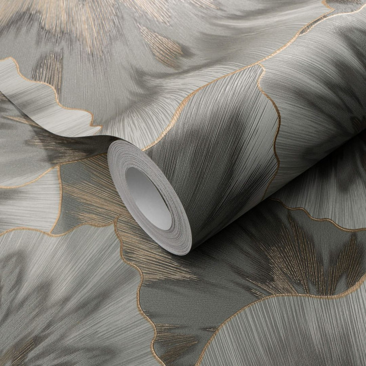 Vliestapete mit grafischen Mustern in grün - WA397812